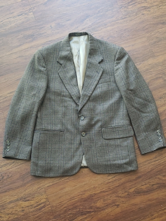 Oscar de la Renta Other - Oscar De La Renta Classic Men's Brown Glen Plaid Sport Coat Size 40S 100% Wool